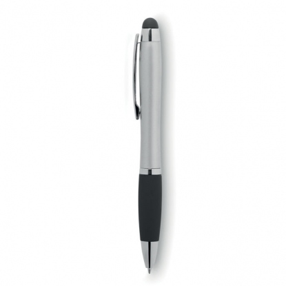 Шариковая ручка-стилус RIOLIGHT с подсветкой, серебристая