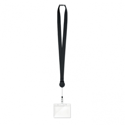 Ланъярд с бейджем ZIP LANYARD, чёрный, общий вид