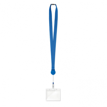 Ланъярд с бейджем ZIP LANYARD, синий, общий вид