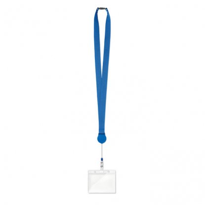 Ланъярд с бейджем ZIP LANYARD, синий, общий вид