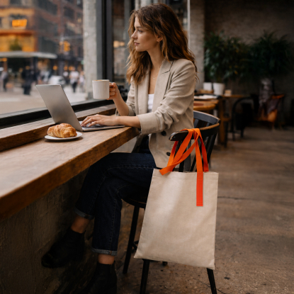 Шоппер Superbag Light, неокрашенный с оранжевым