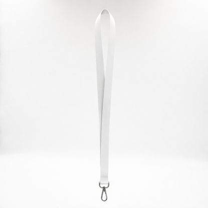 Лента для бейджа Flat, с карабином, белая