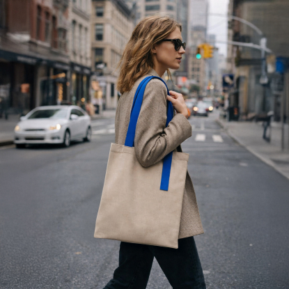 Шоппер Superbag Light, неокрашенный с синим