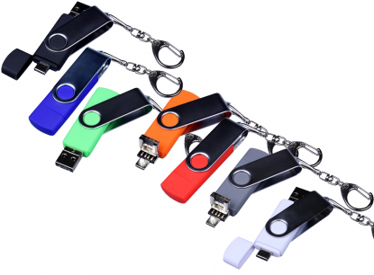 Флешка с разъемом Micro USB 3-in-1 TypeC, разные цвета