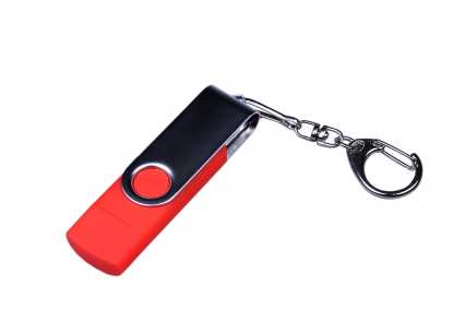 Флешка с разъемом Micro USB 3-in-1 TypeC, красная