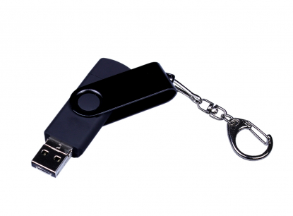 Флешка с разъемом Micro USB 3-in-1 TypeC (цветной корпус), черная