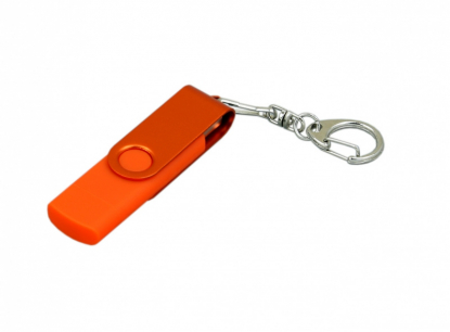 Флешка c разъемом Micro USB (цветной корпус), оранжевая