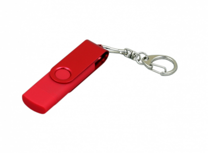 Флешка c разъемом Micro USB (цветной корпус), красная