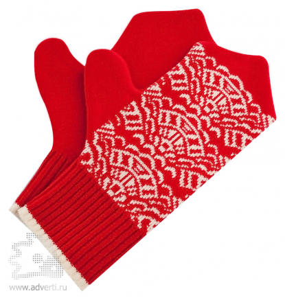 Варежки Целый год в ажуре, красные
