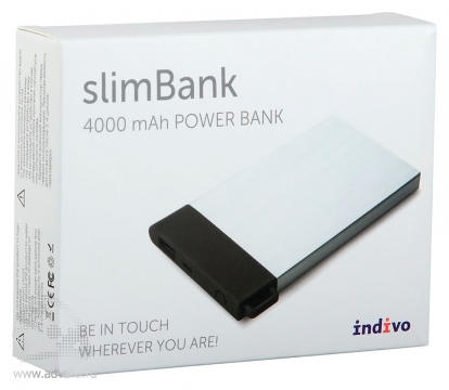 Внешний аккумулятор slimBank 4000 mAh, упаковка
