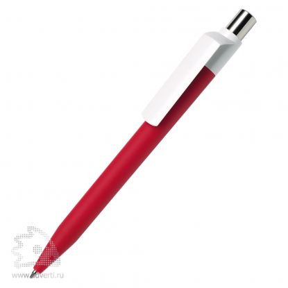 Шариковая ручка Dot с белым клипом Maxema, красная