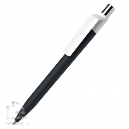 Шариковая ручка Dot с белым клипом Maxema, черная