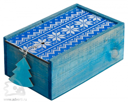 Подарочный новогодний набор Праздничное чаепитие, синяя упаковка
