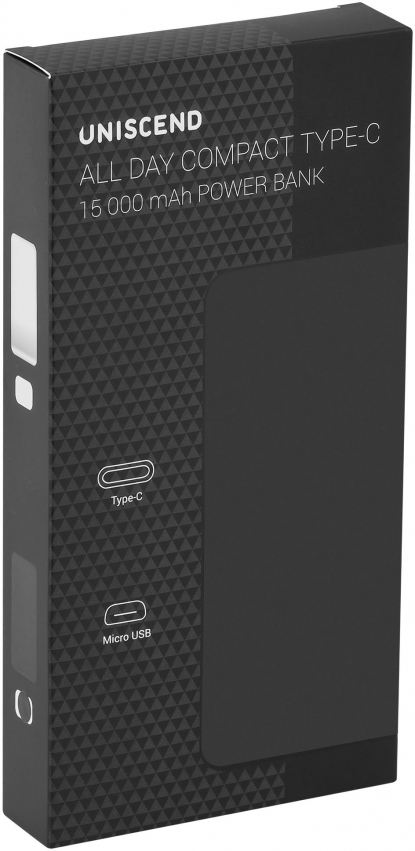 Внешний аккумулятор Uniscend All Day Compact Type-C, 15 000 мAч, упаковка
