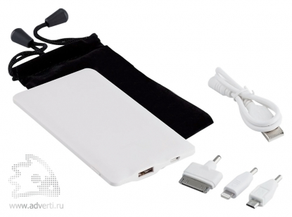 Универсальный внешний аккумулятор Uniscend Planus 2500 mAh, набор переходников