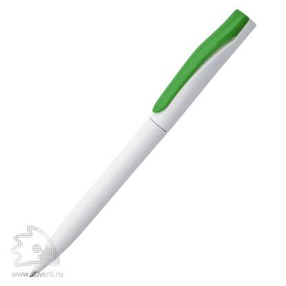 Ручка шариковая Pin, зеленый клип