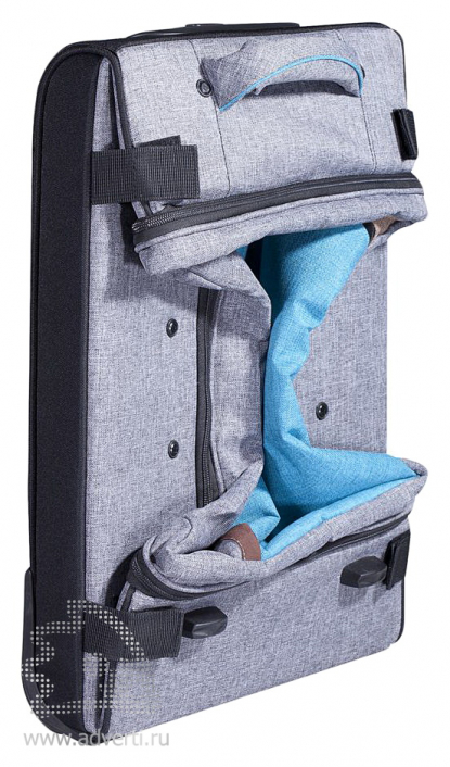 Складной чемодан на колесах Санто-Доминго, сложенный, вид сбоку