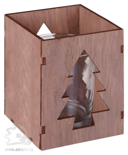 Подсвечник Wood, с изображением елочки, общий вид