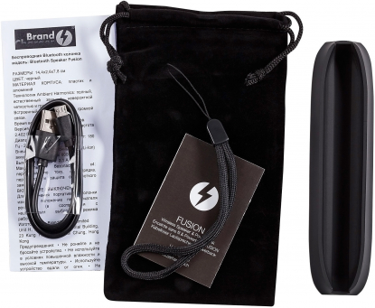 Беспроводная колонка Fusion с внешним аккумулятором, usb провод, чехол для хранения, инструция