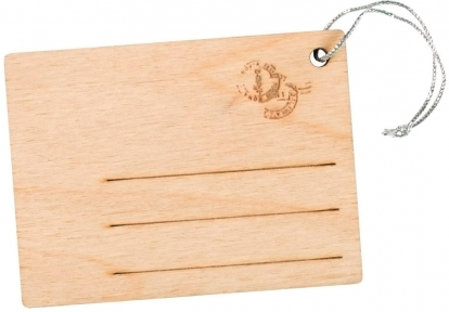 Подарочный новогодний набор Снегири, деревянная открытка-игрушка оборотная сторона