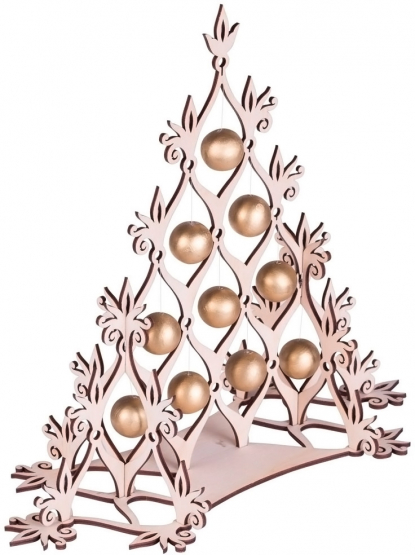 Сборная елка Новогодний ажур, золотистая