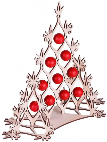 Сборная елка Новогодний ажур, красная