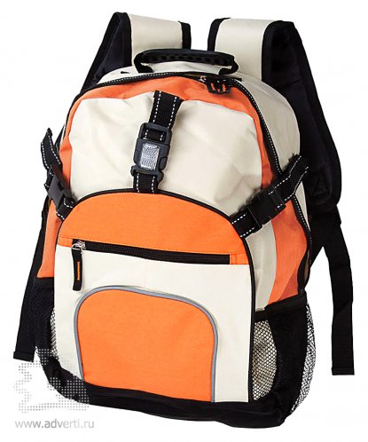 Рюкзак со светоотражателями на замках, оранжевый