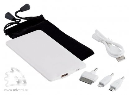 Универсальный внешний аккумулятор Uniscend Planus 2500 mAh, набор переходников