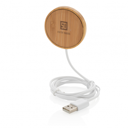 Магнитное устройство для беспроводной зарядки Bamboo, 10 Вт, пример нанесения