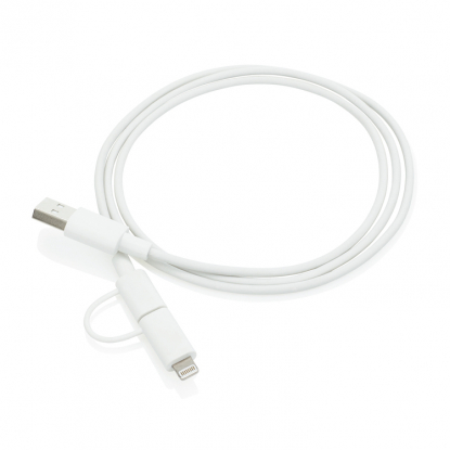 Кабель 2 в 1 с лицензированным MFi разъемом Apple Lightning