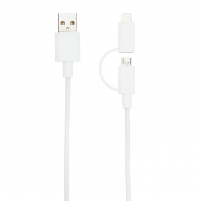 Кабель 2 в 1 с лицензированным MFi разъемом Apple Lightning