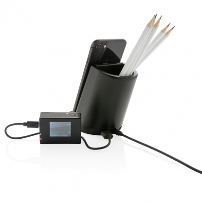Док-станция Light up для беспроводной зарядки с подставкой для ручек, 5W, пример использования