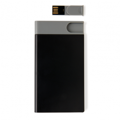 Зарядное устройство с USB–флешкой на 8 ГБ, 2500 mAh, чёрное, в разобранном виде