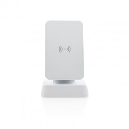 Док-станция для быстрой беспроводной зарядки, 10W, белая, вид спереди
