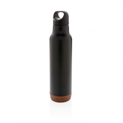 Герметичная вакуумная бутылка Cork, 600 мл, чёрная