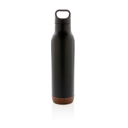 Герметичная вакуумная бутылка Cork, 600 мл, чёрная, вид спереди