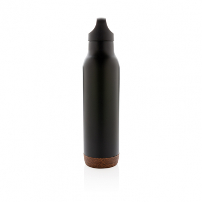 Герметичная вакуумная бутылка Cork, 600 мл, чёрная, вид сбоку