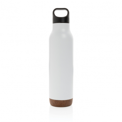 Герметичная вакуумная бутылка Cork, 600мл-белый, вид спереди