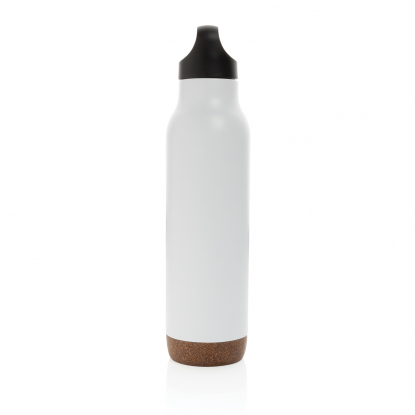 Герметичная вакуумная бутылка Cork, 600мл-белый, вид сбоку