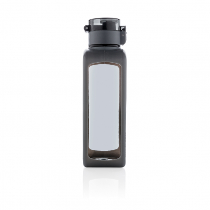 Квадратная вакуумная бутылка для воды, чёрная, вид сбоку