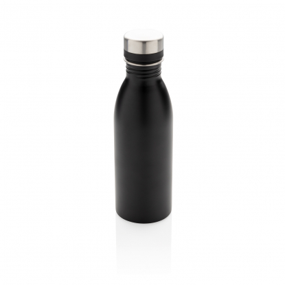 Бутылка для воды Deluxe из нержавеющей стали, 500 мл, чёрная