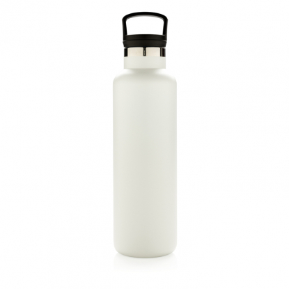 Герметичная вакуумная бутылка, белая, вид сбоку