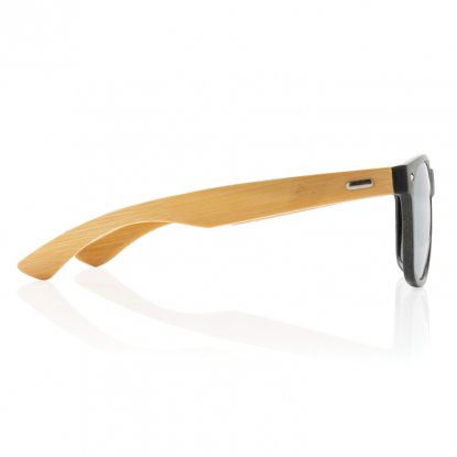 Солнцезащитные очки Wheat straw с бамбуковыми дужками, чёрные, вид сбоку