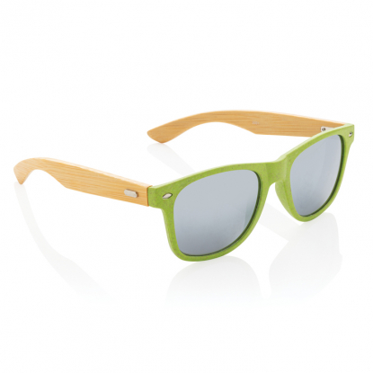 Солнцезащитные очки Wheat straw с бамбуковыми дужками, зелёные