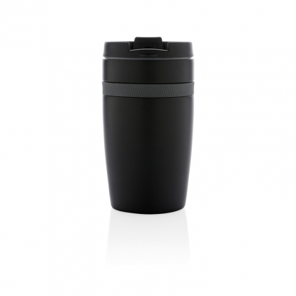 Герметичная термокружка Sierra, чёрная, вид спереди