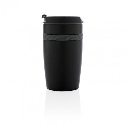 Герметичная термокружка Sierra, чёрная, вид сбоку
