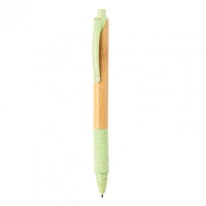 Ручка из бамбука и пшеничной соломы, салатовая