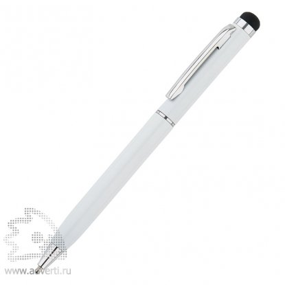 Тонкая металлическая ручка-стилус, белая