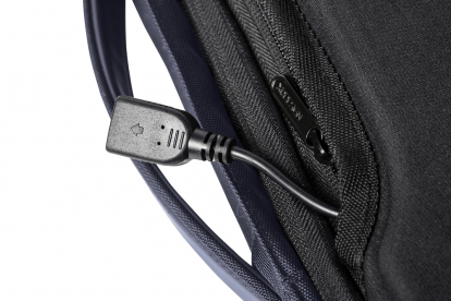 Сумка-рюкзак Bobby Bizz с защитой от карманников, синяя, кабель