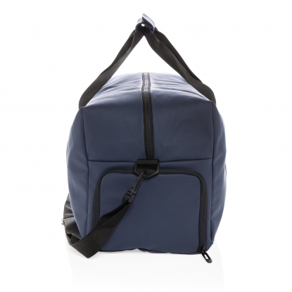 Дорожная сумка из гладкого полиуретана, темно-синяя